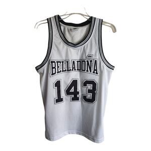 Belladona 143 mesh basketball  jersey oversized white and black sz small